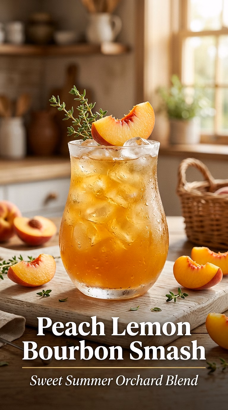 Peach Lemon Bourbon Smash