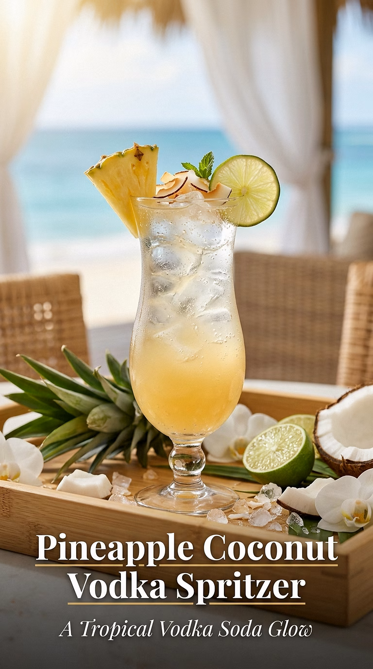 Pineapple Coconut Vodka Spritzer