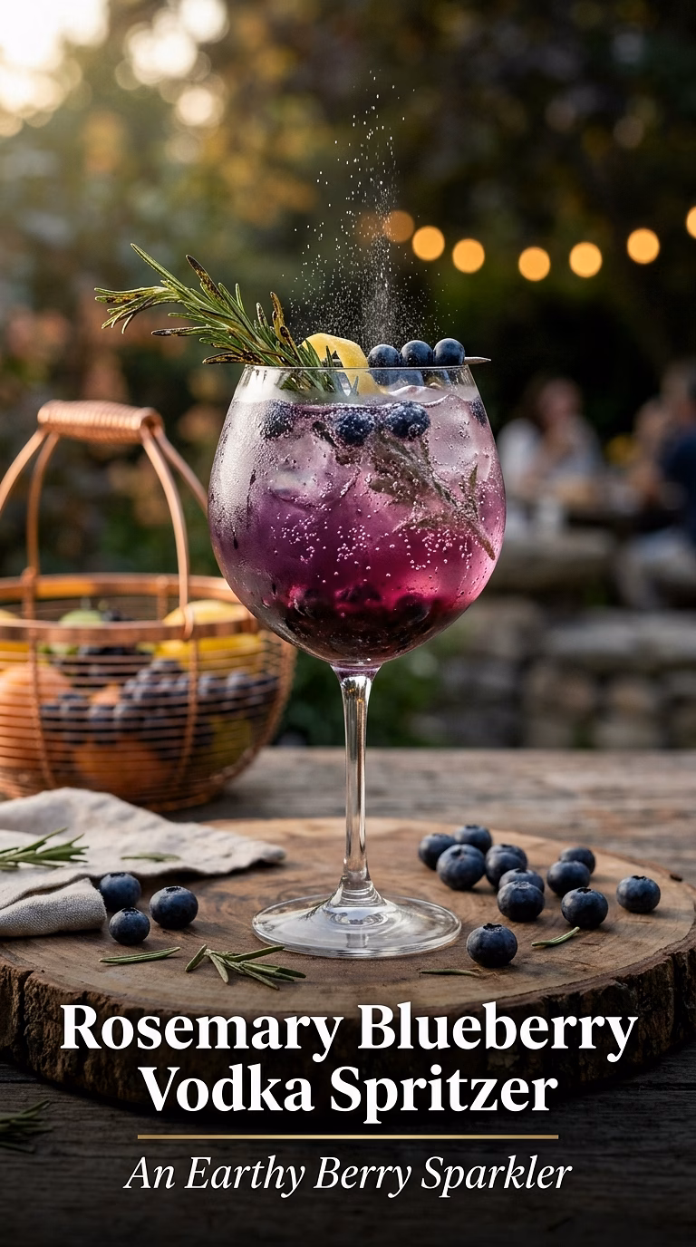 Rosemary Blueberry Vodka Spritzer