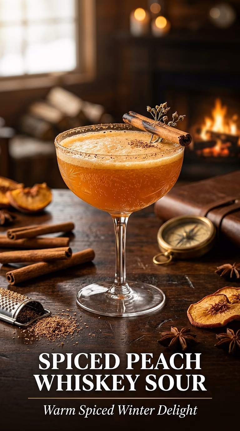 Spiced Peach Whiskey Sour