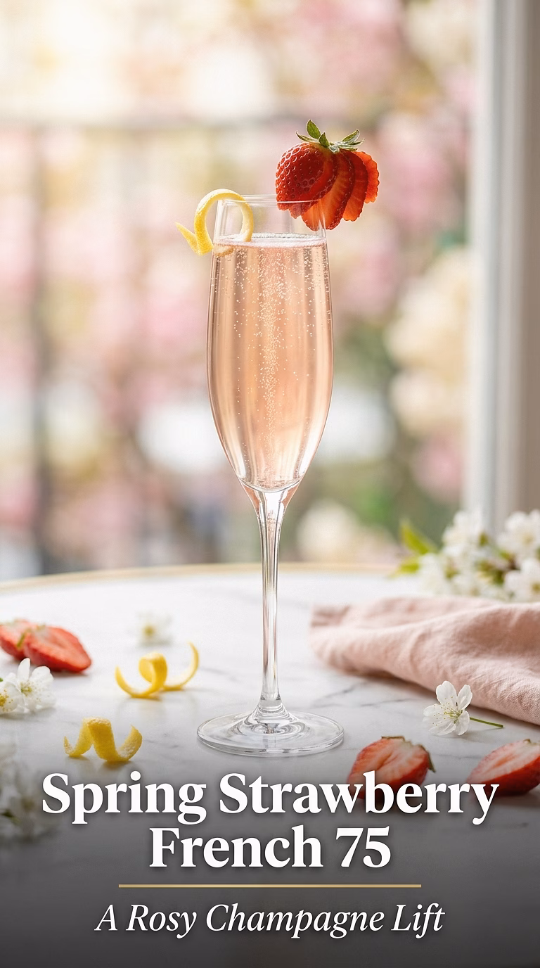 Spring Strawberry French 75