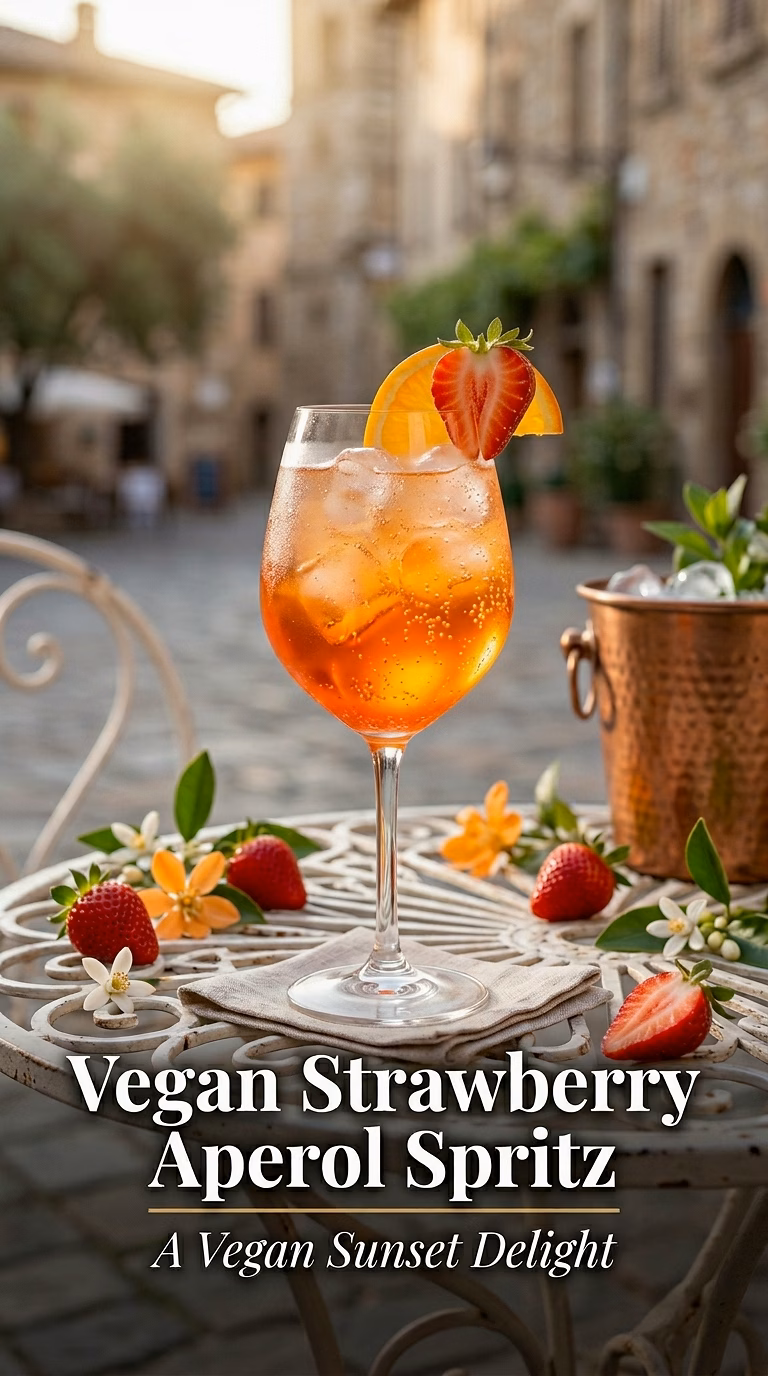 Strawberry Aperol Spritz (Vegan)