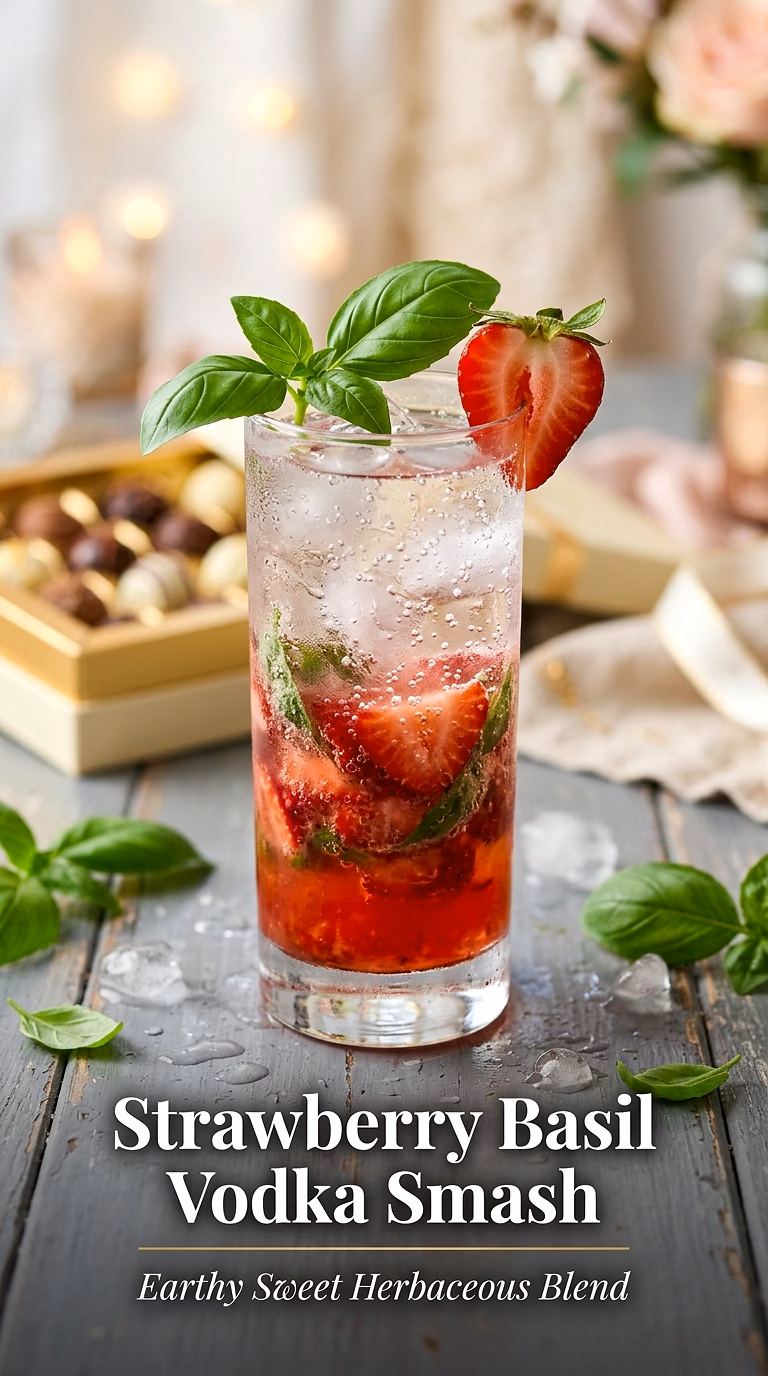 Strawberry Basil Vodka Smash