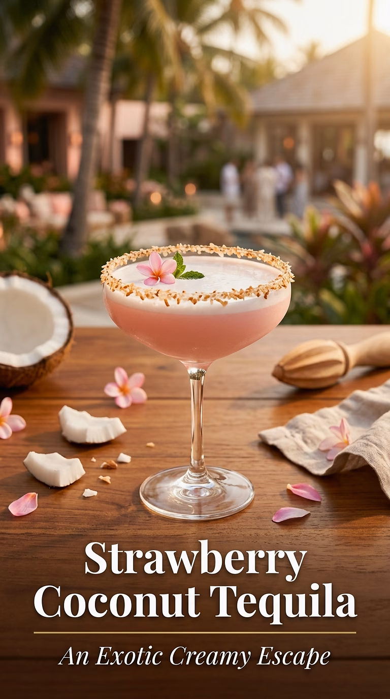 Strawberry Coconut Tequila Cocktail