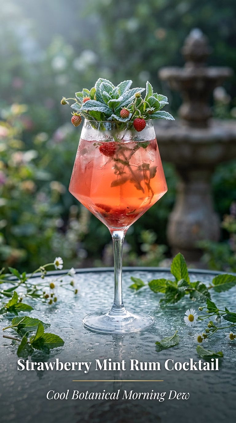 Strawberry Mint Rum Cocktail