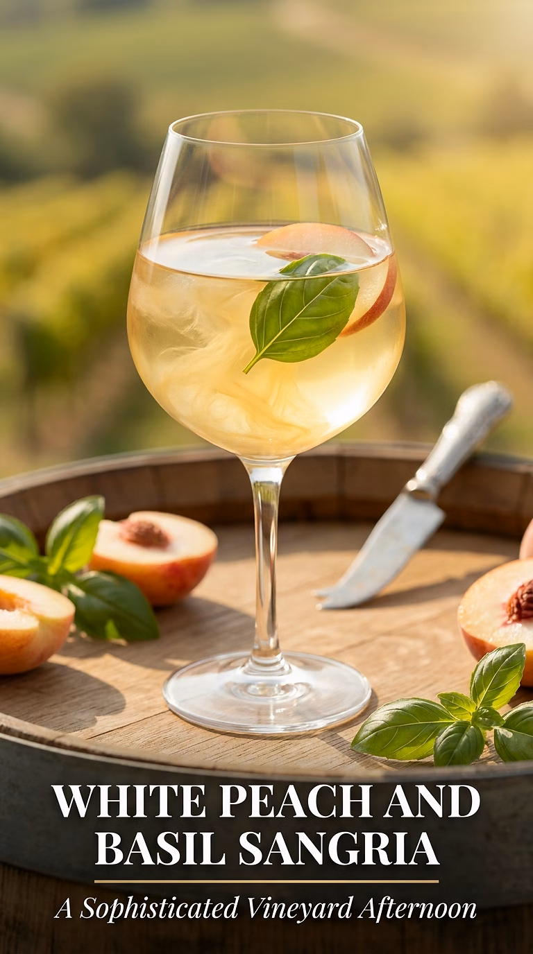 White Peach and Basil Sangria
