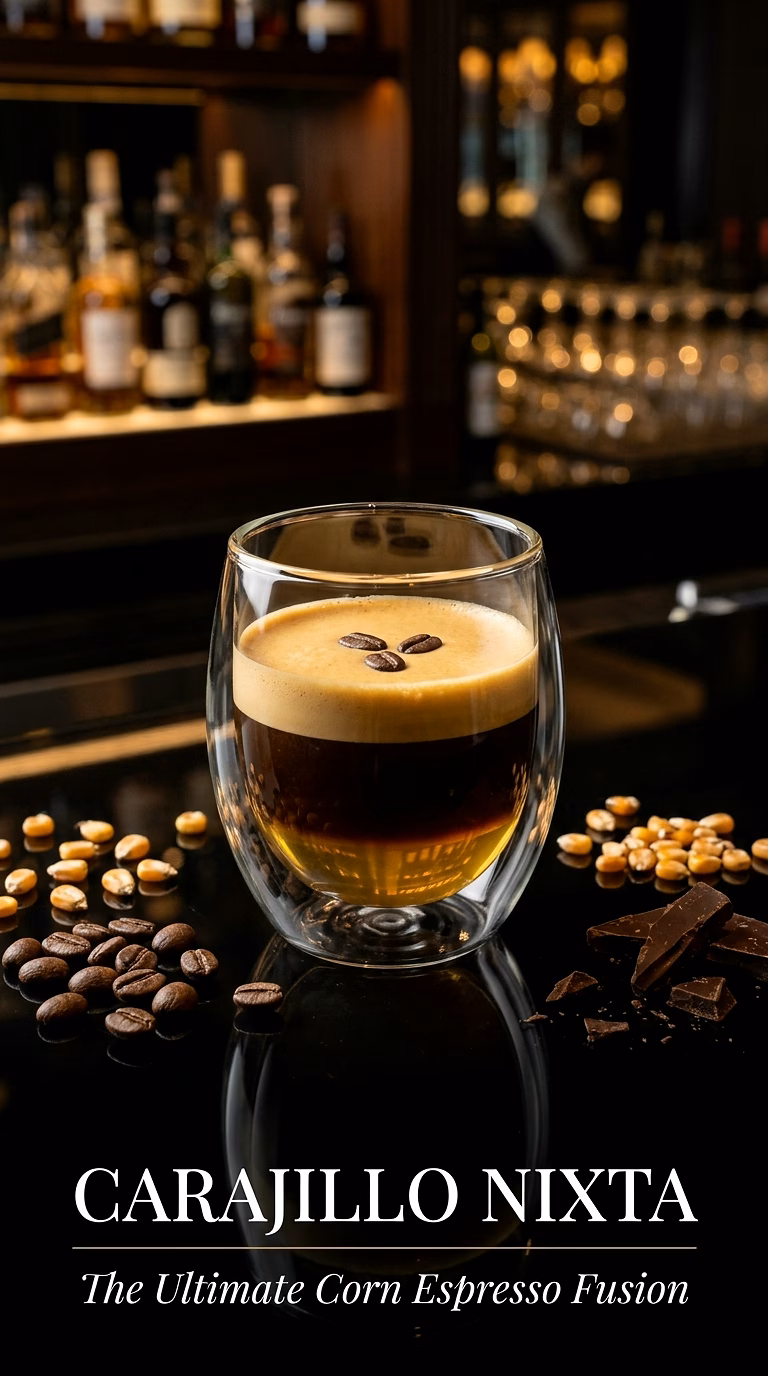 Carajillo Nixta (Corn Espresso Cocktail)