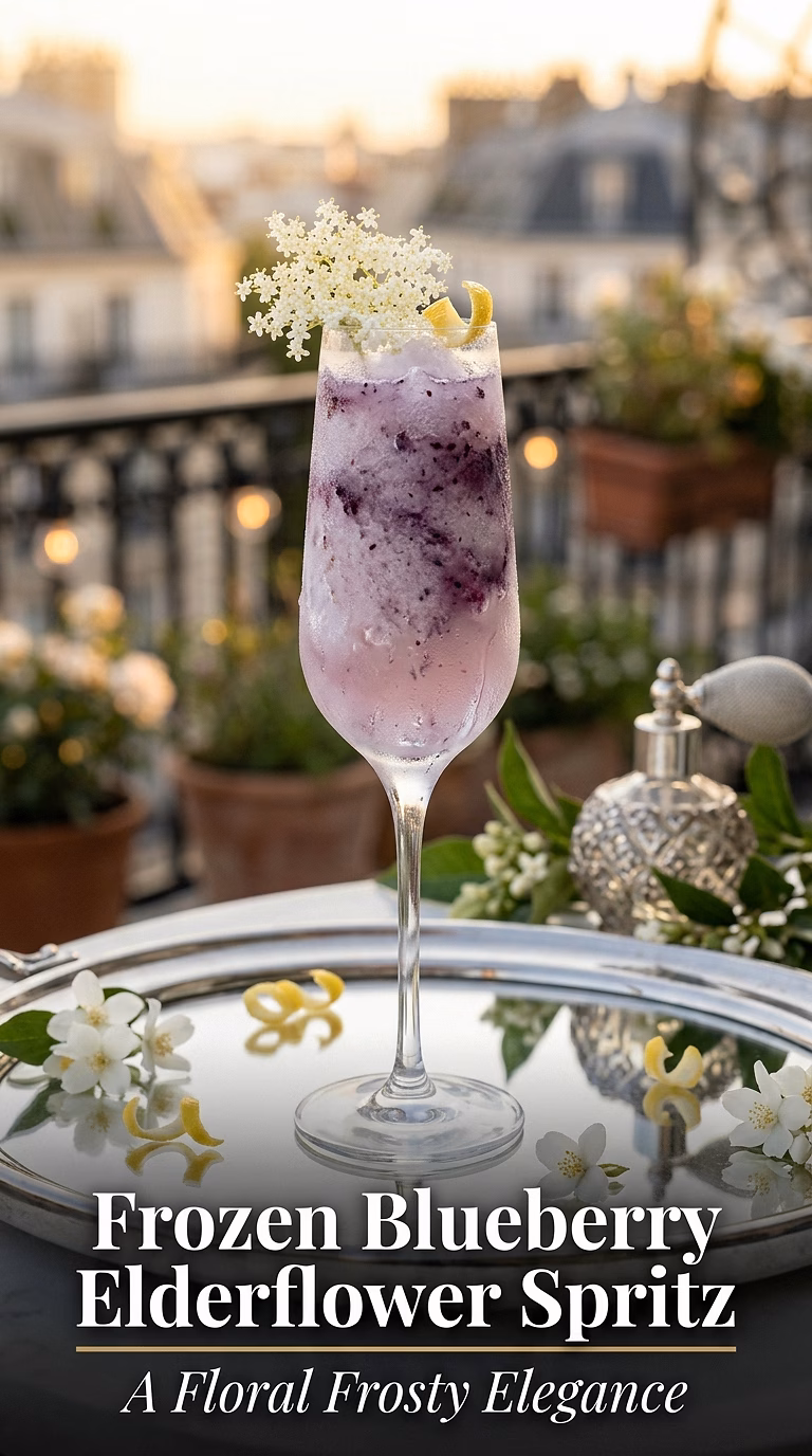 Frozen Blueberry Elderflower Spritz