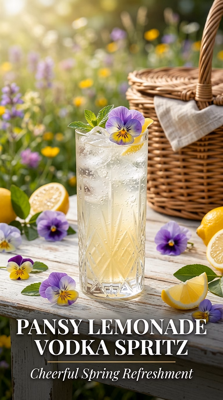 Pansy Lemonade Vodka Spritz
