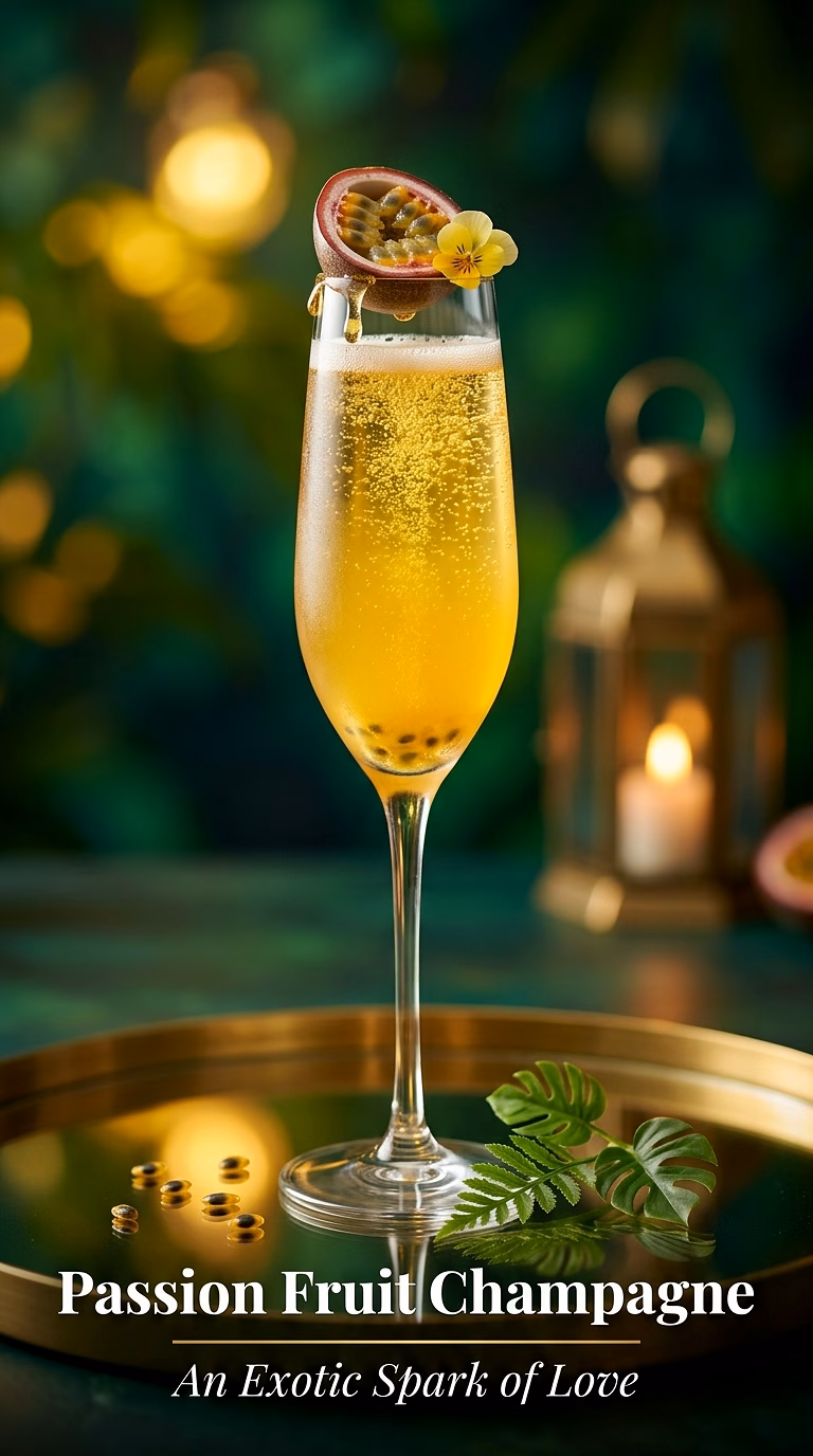 Passion Fruit Champagne Cocktail