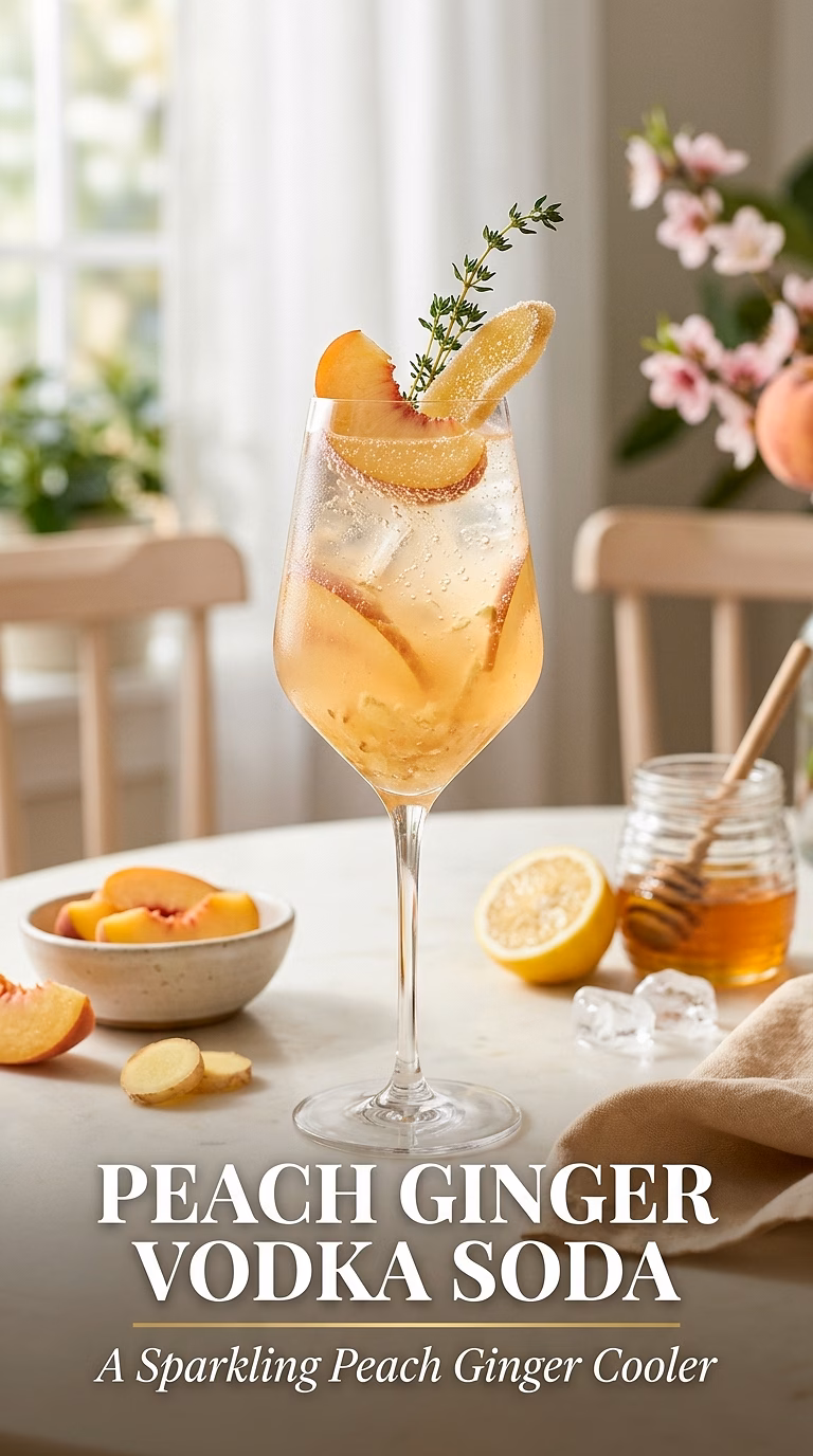 Peach Ginger Vodka Soda