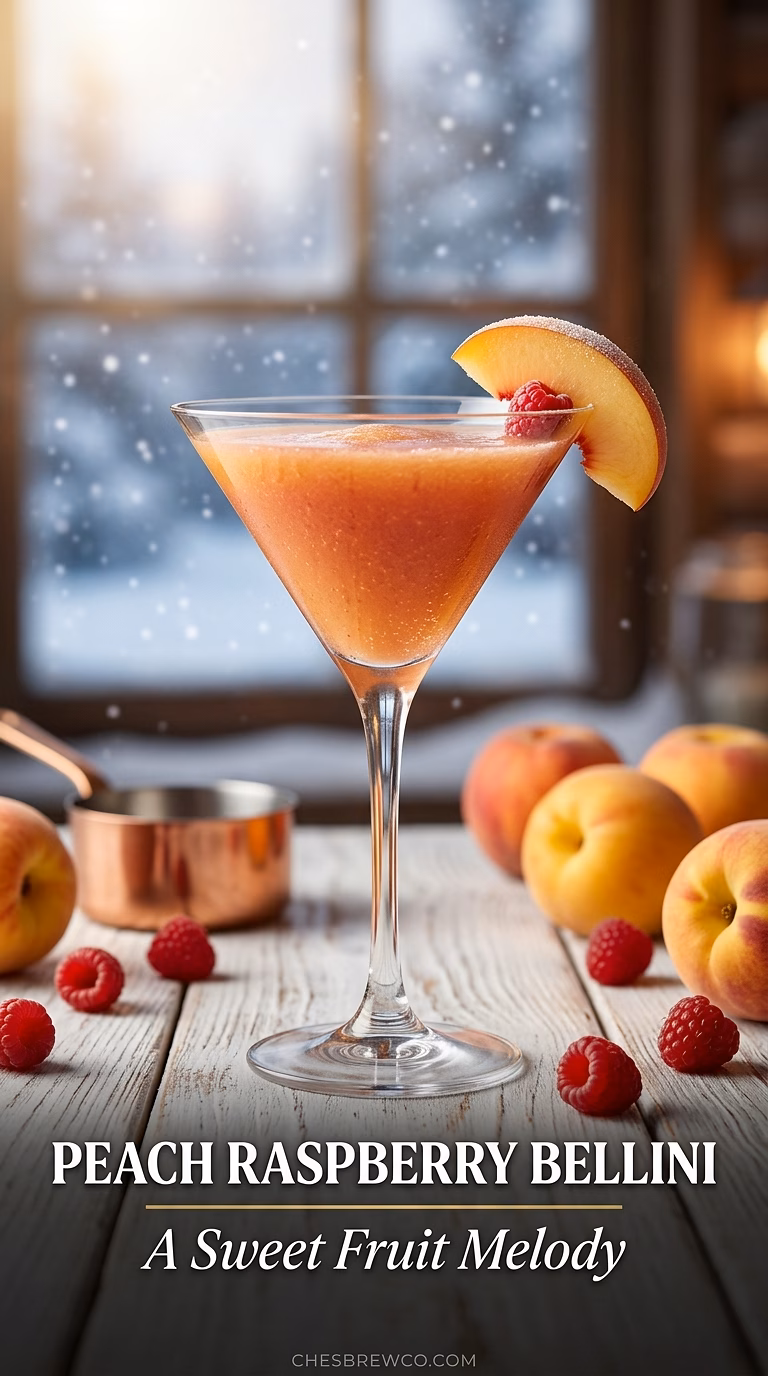 Peach Raspberry Valentine Bellini