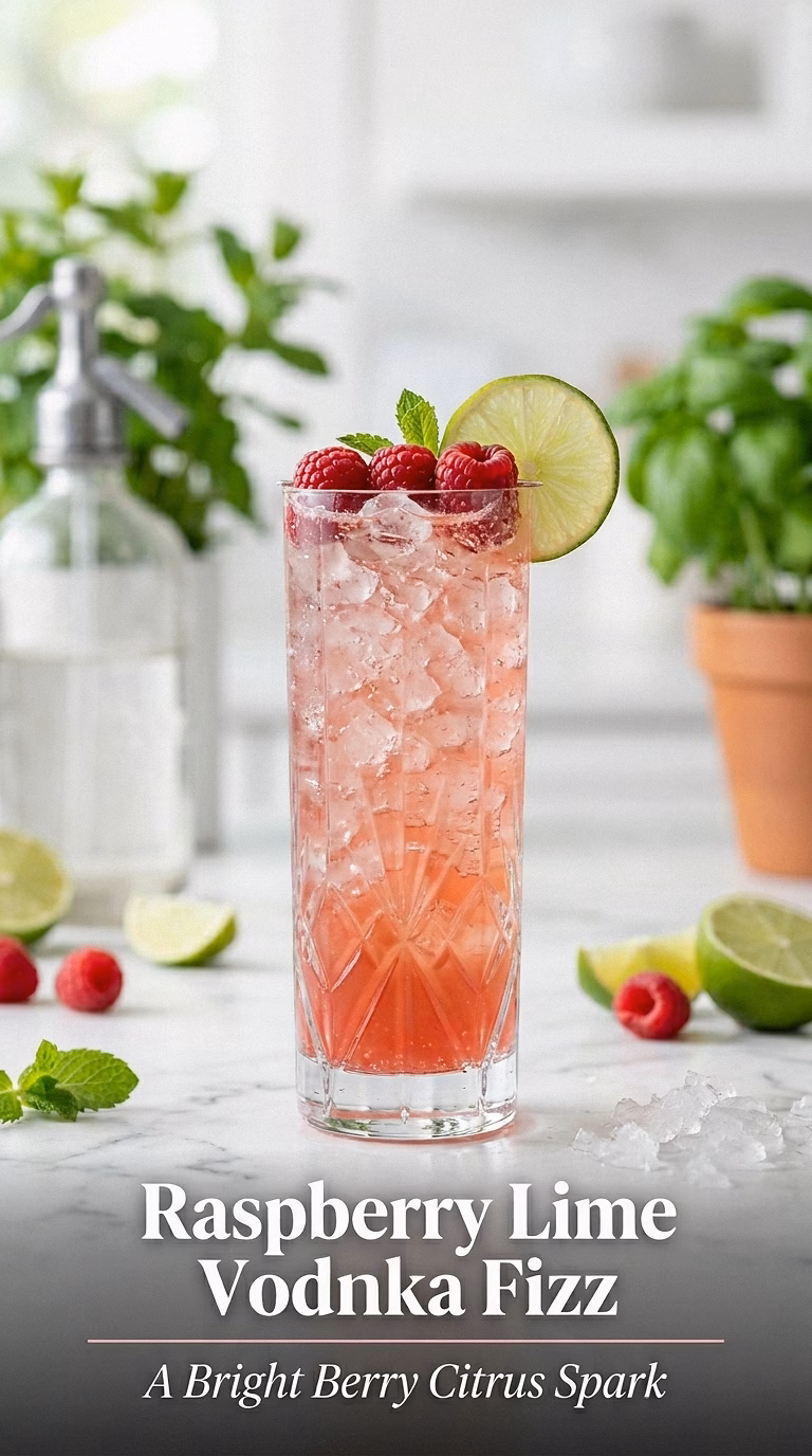 Raspberry Lime Vodka Fizz
