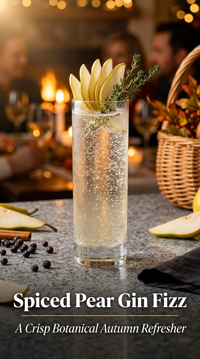 Spiced Pear Gin Fizz