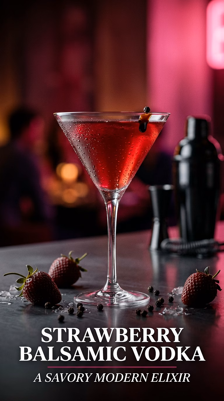 Strawberry Balsamic Vodka Cocktail