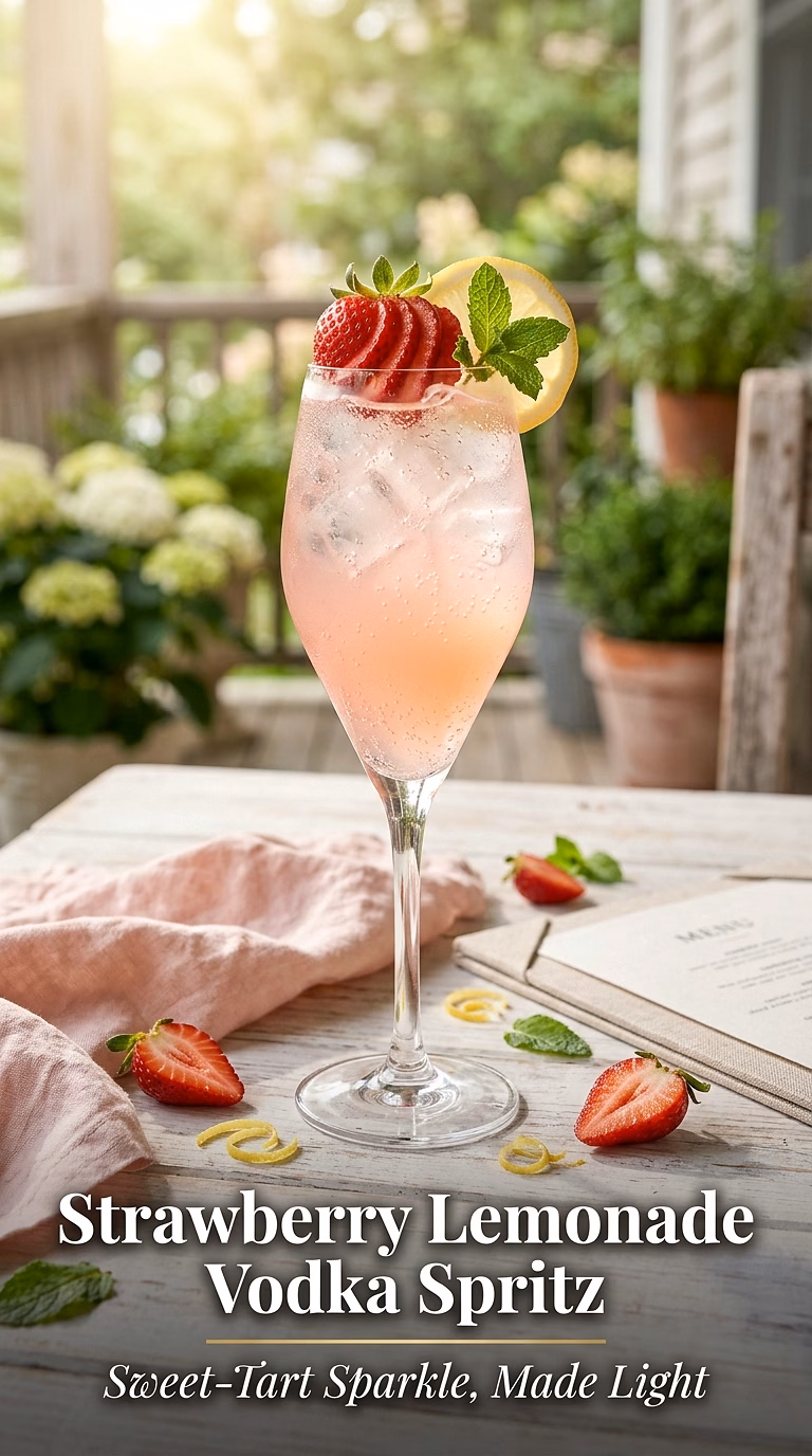 Strawberry Lemonade Vodka Spritz