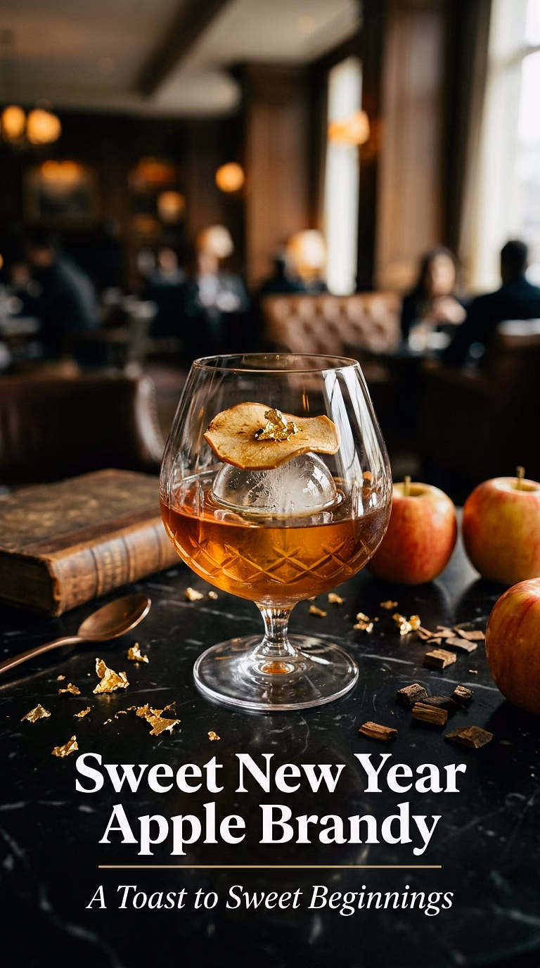 Sweet New Year Apple Brandy Cocktail