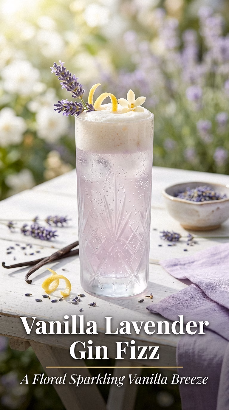 Vanilla Lavender Gin Fizz