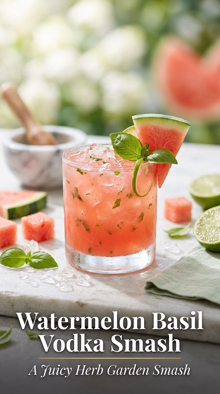 Watermelon Basil Vodka Smash