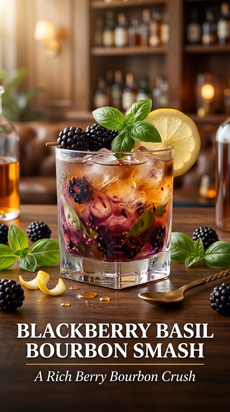 Blackberry Basil Bourbon Smash
