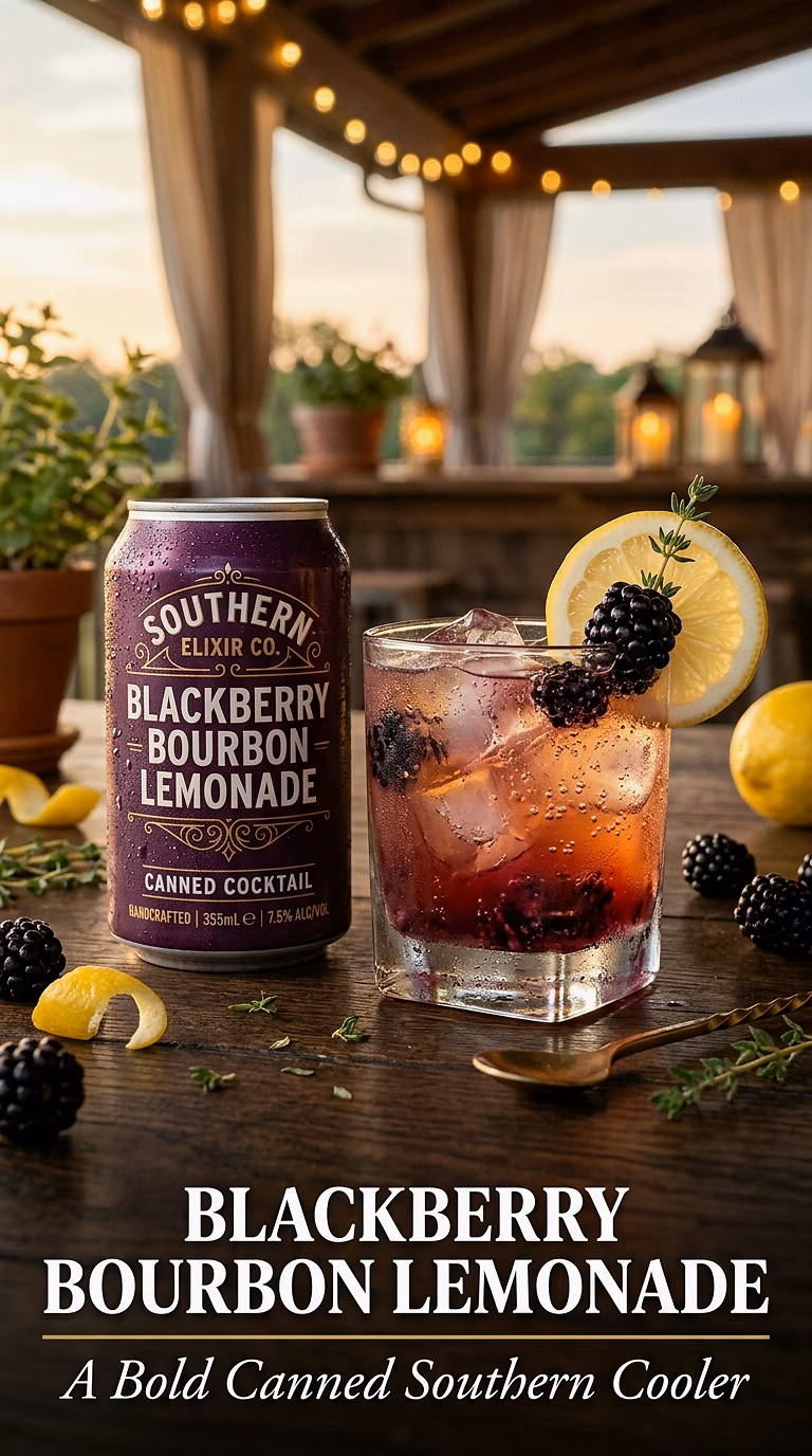Blackberry Bourbon Lemonade Canned Cocktail