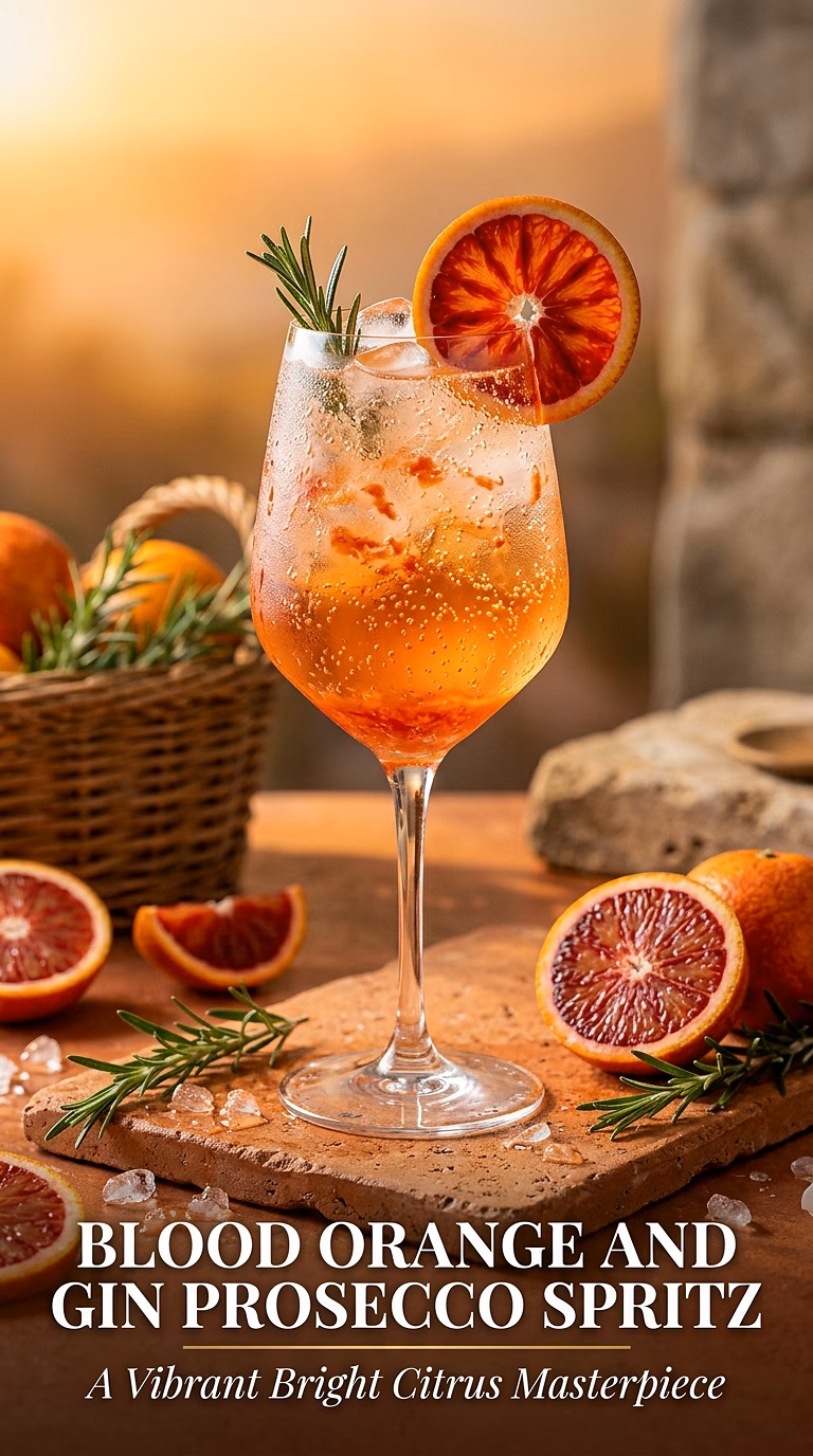 Blood Orange and Gin Prosecco Spritz