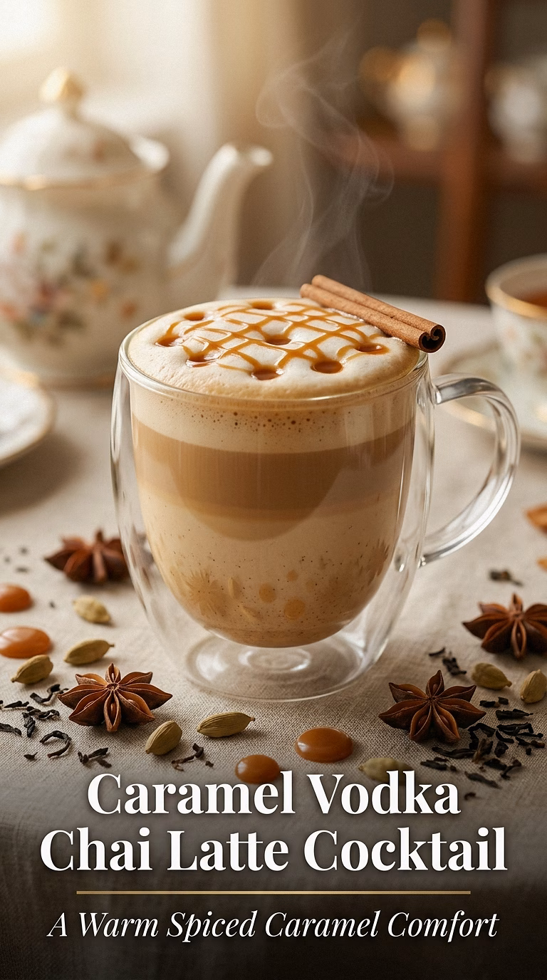 Caramel Vodka Chai Latte Cocktail