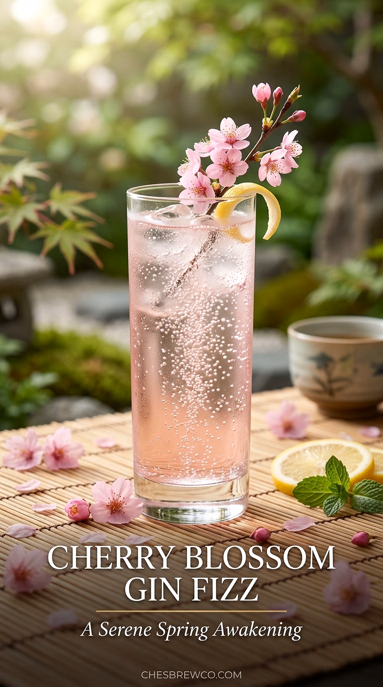 Cherry Blossom Gin Fizz