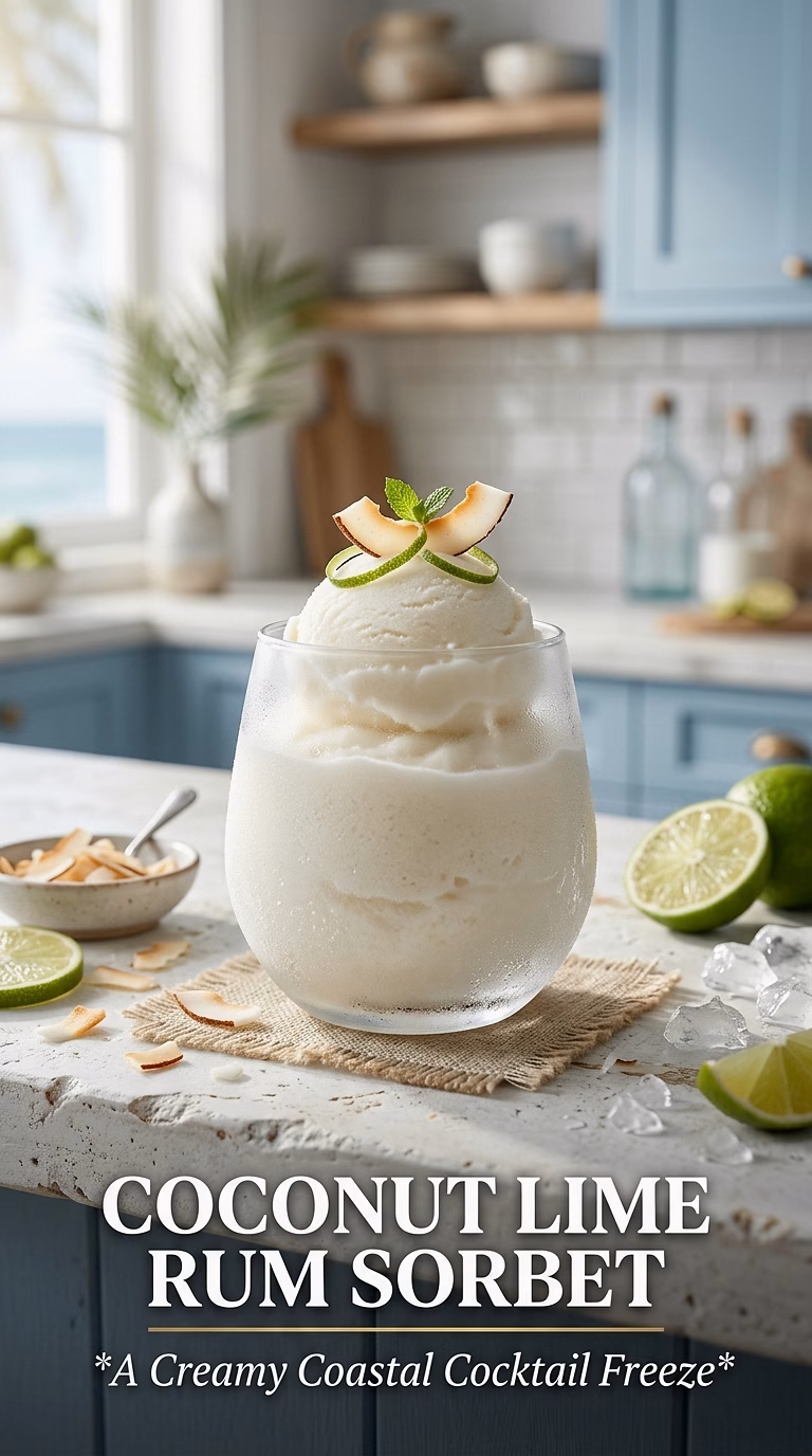 Coconut Lime Rum Sorbet