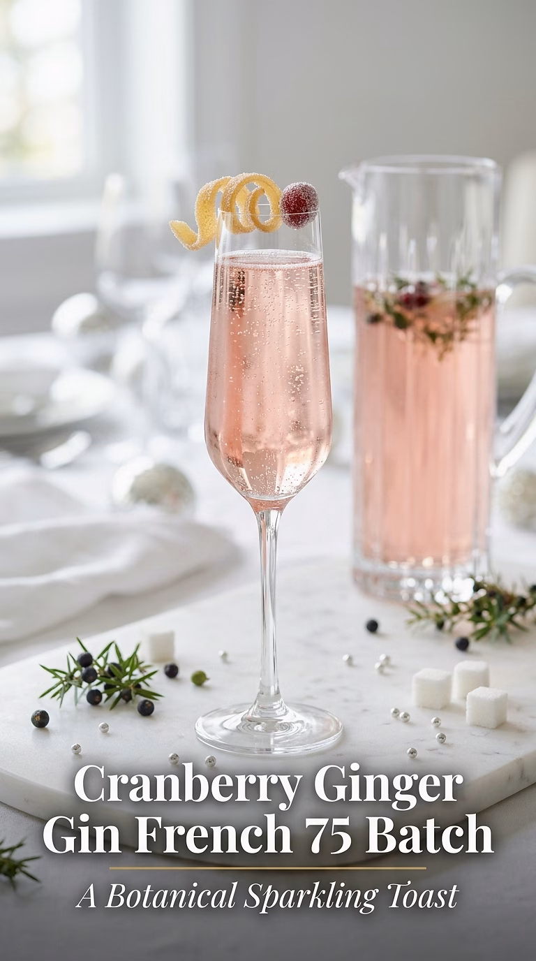 Cranberry Ginger Gin French 75 Batch