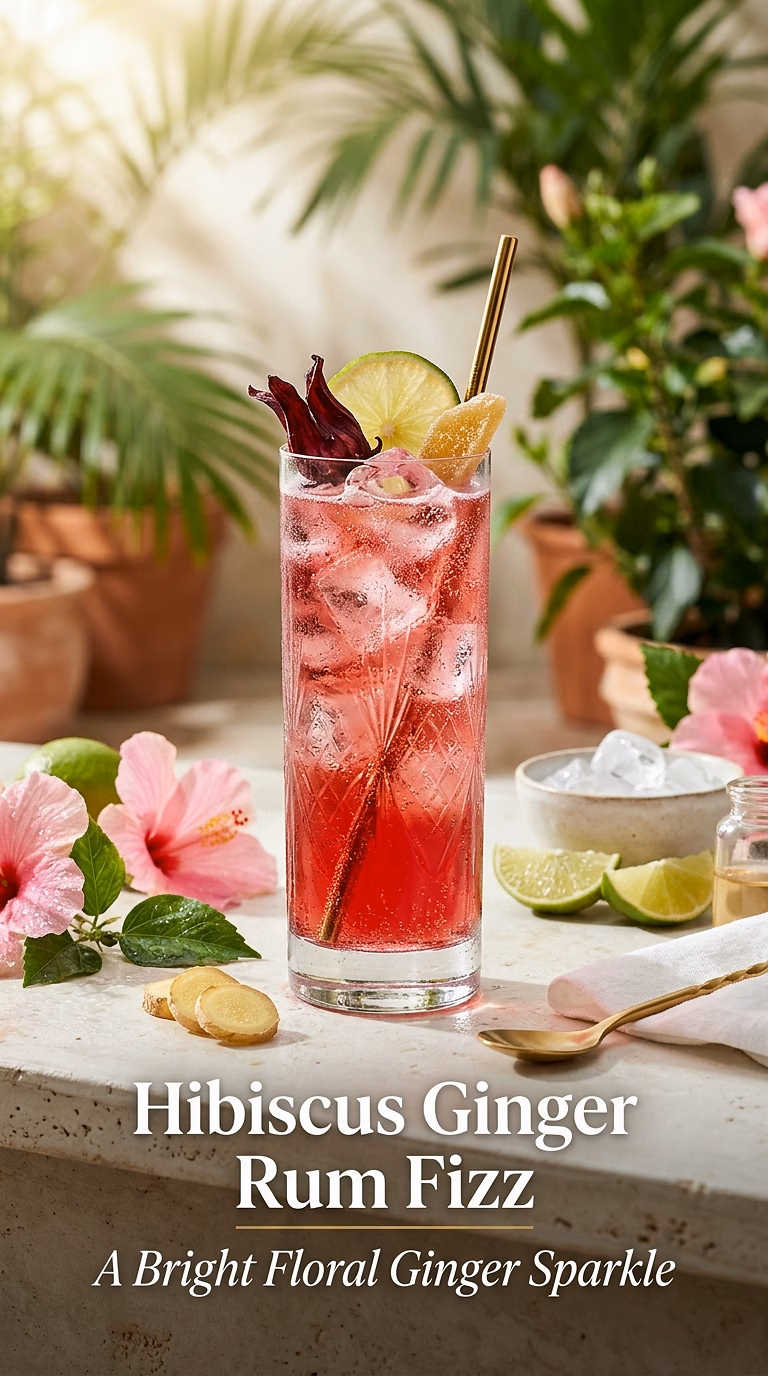 Hibiscus Ginger Rum Fizz