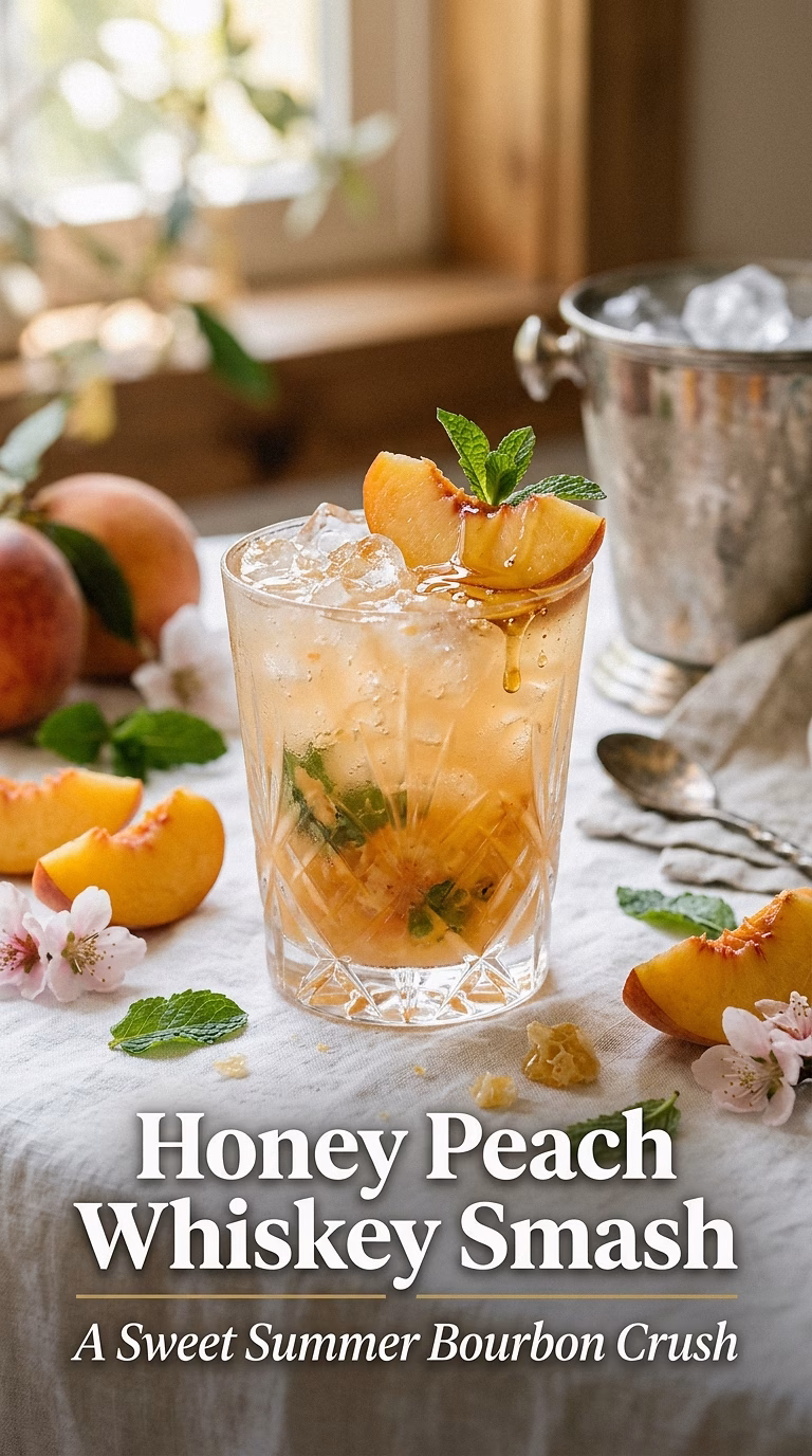 Honey Peach Whiskey Smash