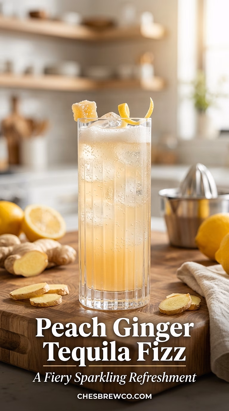 Peach Ginger Tequila Fizz