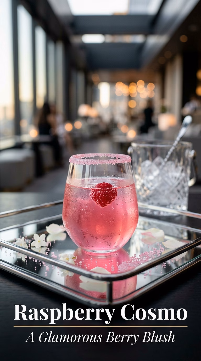 Raspberry Cosmo with Pink Sugar Rim