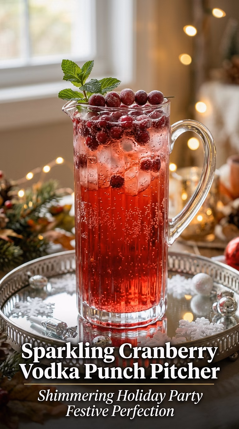 Sparkling Cranberry Vodka Punch Pitcher