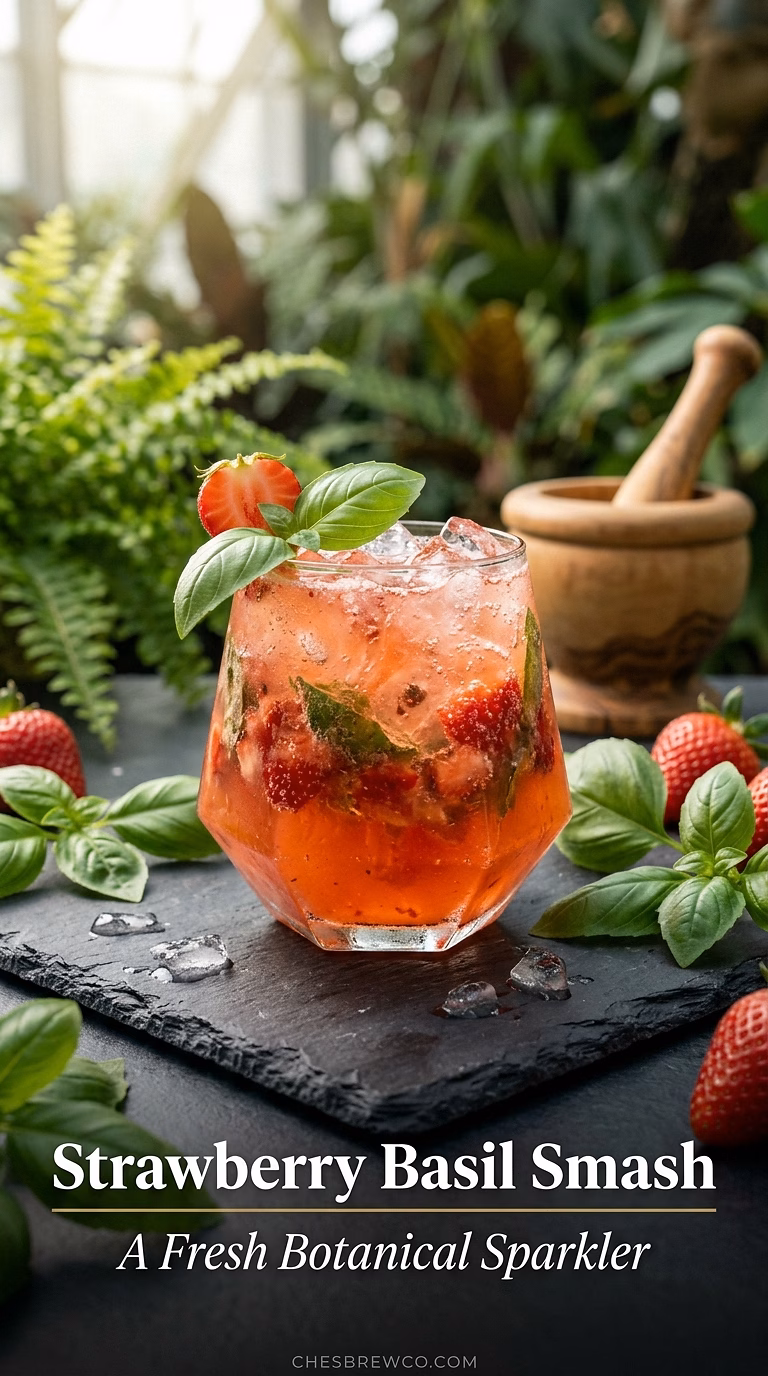 Strawberry Basil Prosecco Smash