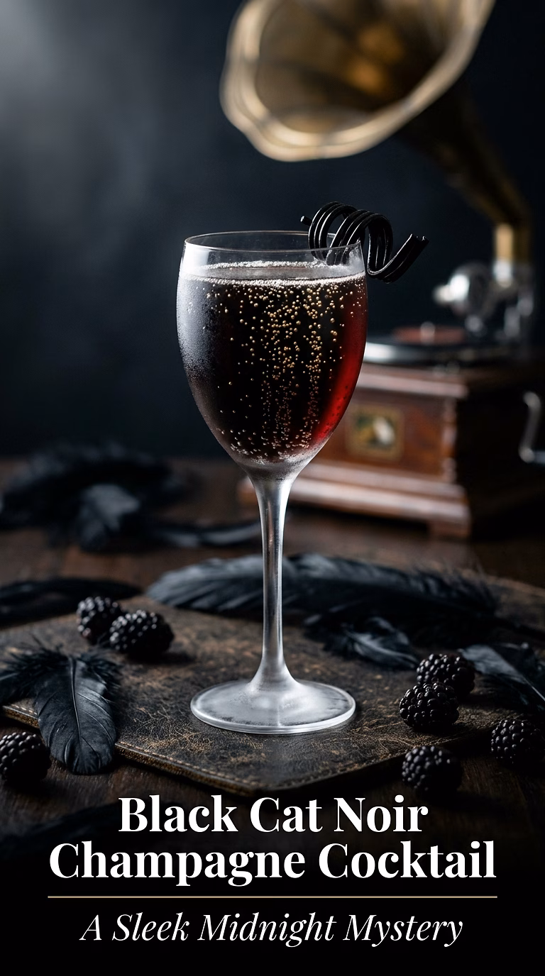 Black Cat Noir Champagne Cocktail