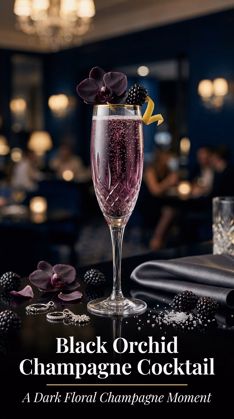Black Orchid Champagne Cocktail