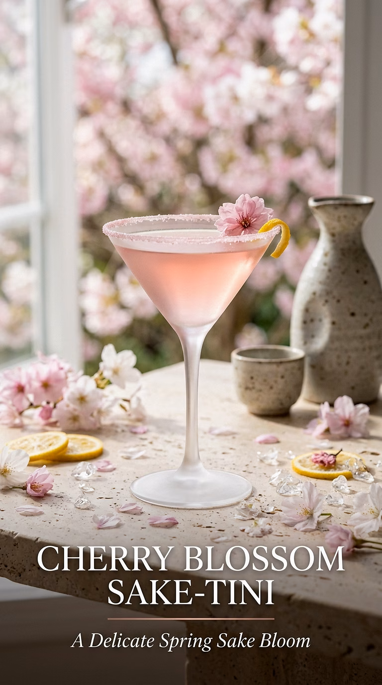 Cherry Blossom Sake-Tini