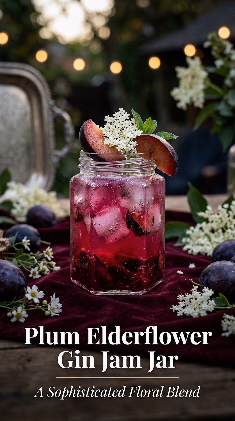 Plum Elderflower Gin Jam Jar