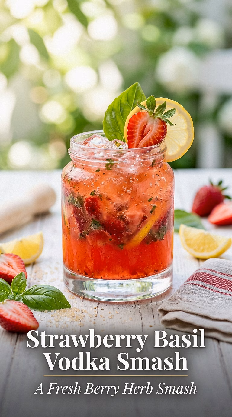 Strawberry Basil Vodka Smash