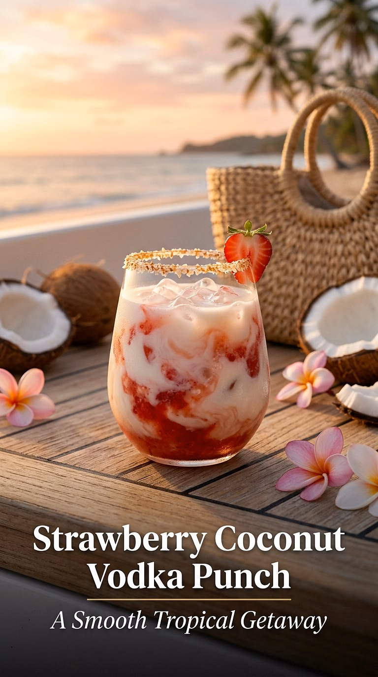 Strawberry Coconut Vodka Punch