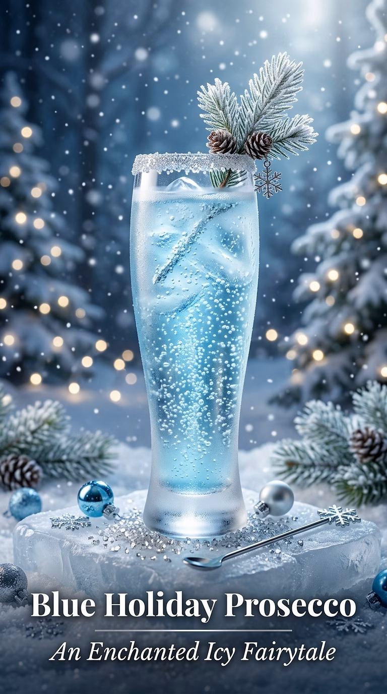 Blue Holiday Prosecco Cocktail