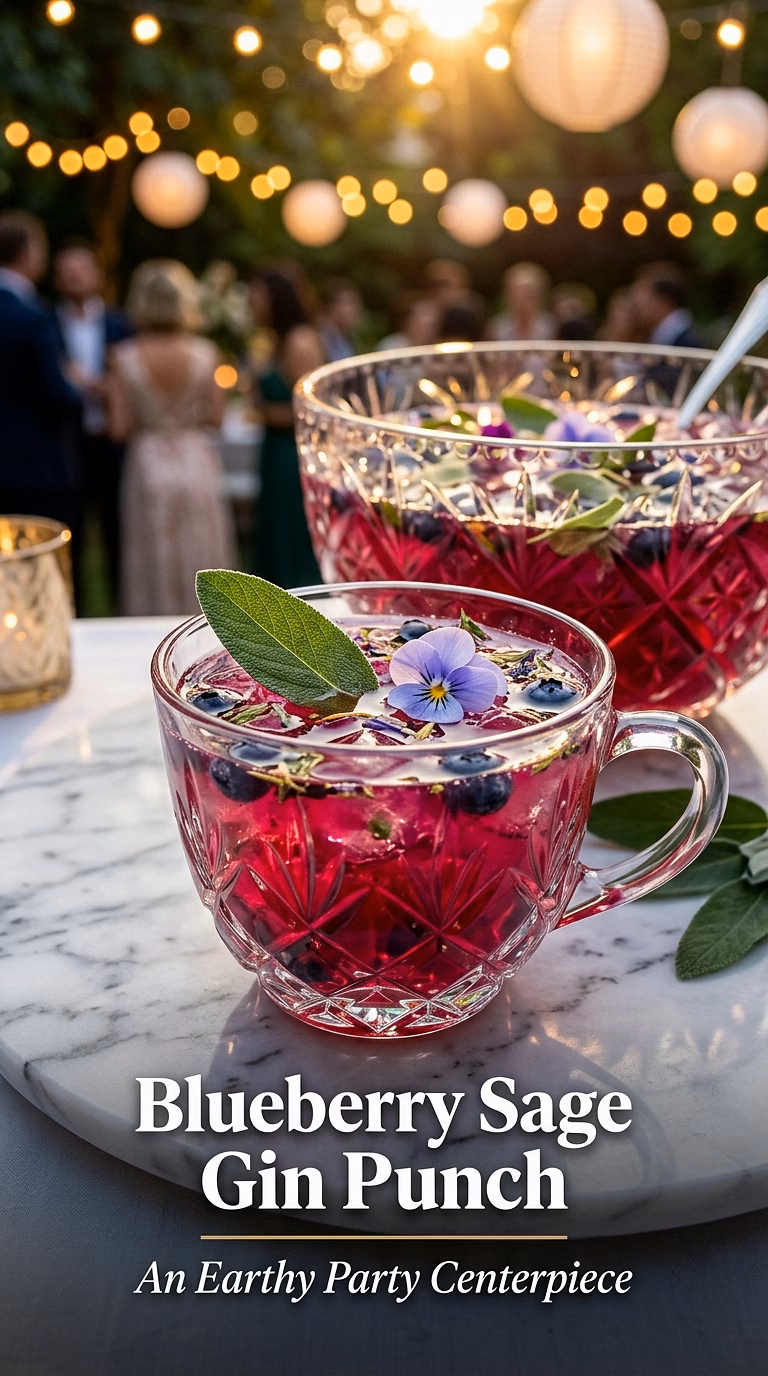Blueberry Sage Gin Punch