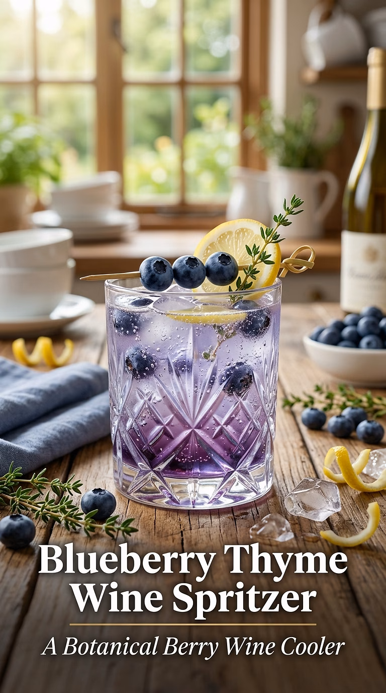 Blueberry Thyme Wine Spritzer