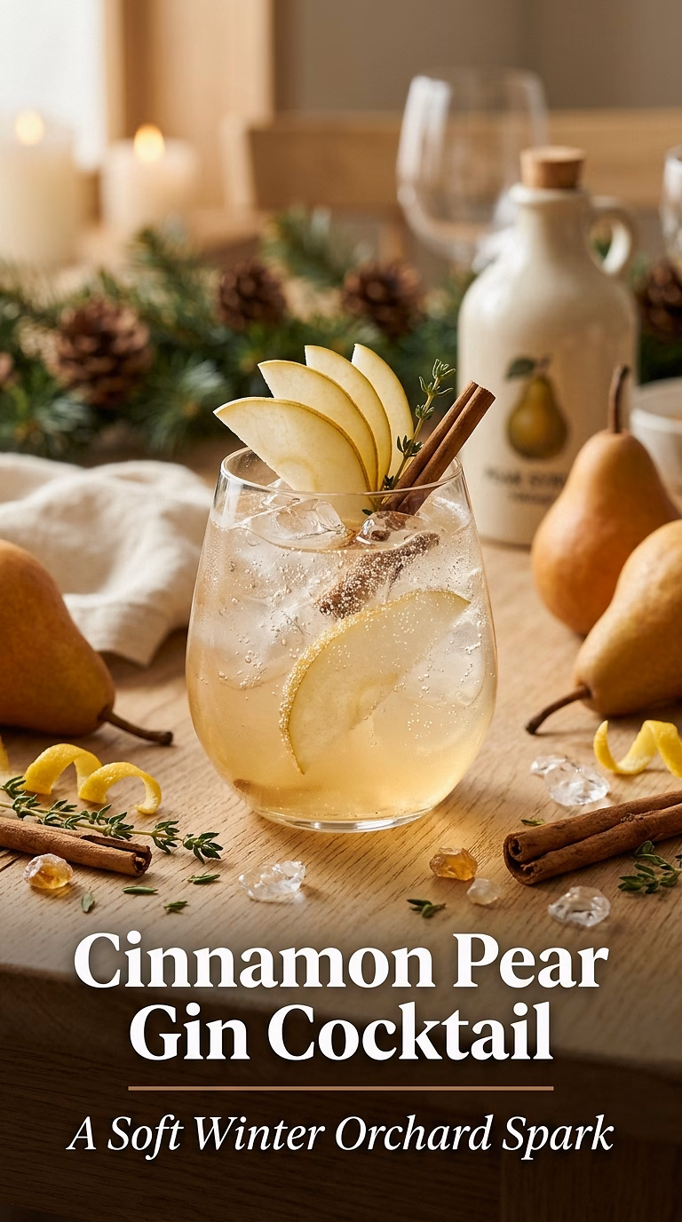 Cinnamon Pear Gin Cocktail