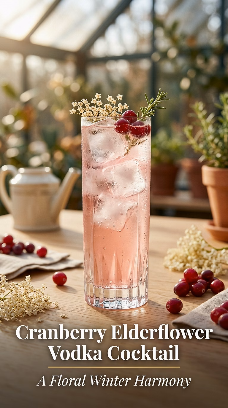 Cranberry Elderflower Vodka Cocktail