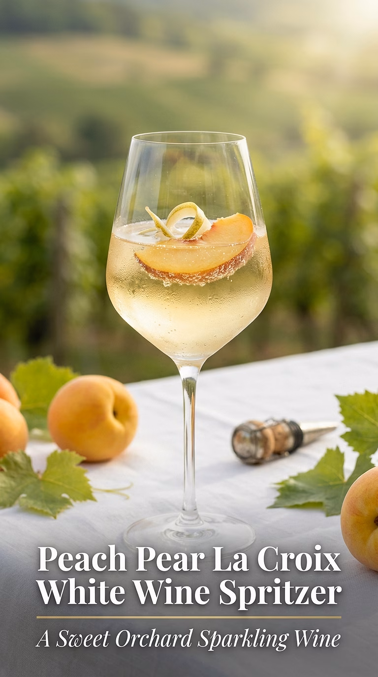 Peach Pear La Croix White Wine Spritzer