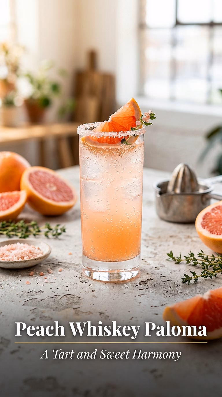 Peach Whiskey Paloma