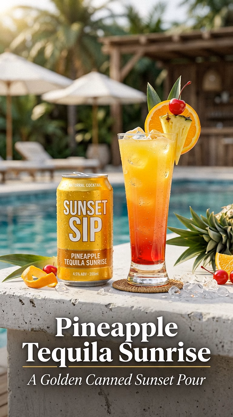 Pineapple Tequila Sunrise Canned Cocktail